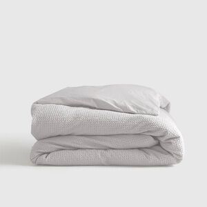 QUINCE Organic Luxe Honeycomb Duvet Cover King/Cal King White 6279
